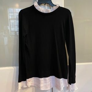 Ruffled Collar Layered Knit Blouse
